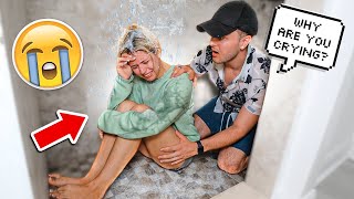 CRYING IN THE SHOWER FULLY CLOTHED PRANK ON MY BOYFRIEND CUTEST REACTION [upl. by Necila533]