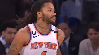 Derrick Rose Checks In amp Throws HUGE Lob to Obi Toppin  Knicks Fans Erupt [upl. by Mcilroy]