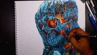 How to draw a realistic cool beautiful skull using colour pencils An ARTIST will remain an ARTIST [upl. by Tram]