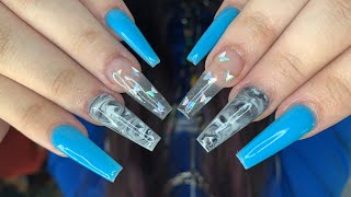 Acrylic Nails Tutorial Marble With Butterfly [upl. by Cuda]