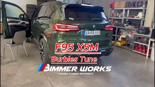 BMW F95 X5M Burbles Tune Exhaust sound [upl. by Tewell]