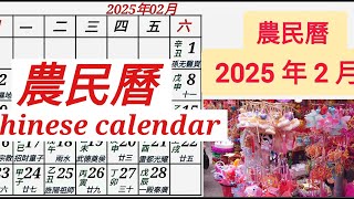 農民曆  2025 年 2 月  Chinese calendar  February 2025  Chinese Calendar 2025  February [upl. by Alvin]