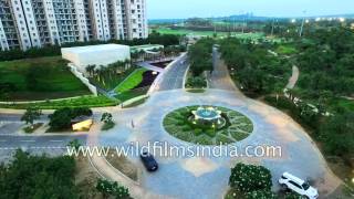 Aerial views of the DLF Magnolias and Aralias apartments in Gurgaon [upl. by Terle]