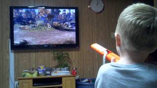 Luke shooting Bear in Cabelas Big Game Hunter 2010 [upl. by Enomsed246]