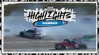 Big crash breaks out on Lap 1 at Kansas  NASCAR [upl. by Eiboj762]