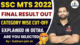 SSC MTS amp Havaldar 2022 Final Result explained in detail Congratulations Categorywise cutoff [upl. by Imerej]