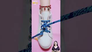 Trendy tie shoelaces design for style Lacing sneakers tips shorts shoeslacestyles [upl. by Jay]