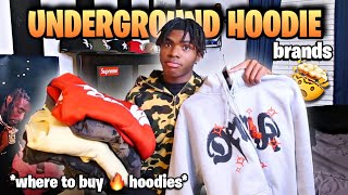 MY HOODIE COLLECTION 🔥 BEST UNDERGROUND HOODIE BRANDS [upl. by Pejsach73]