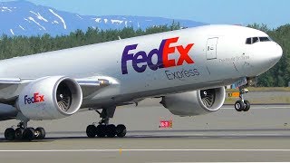 7 ROARING 777 TAKEOFFS  Anchorage Airport Plane Spotting [upl. by Assiralk]