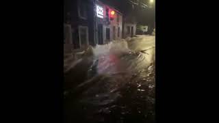 Heavy flooding due to extreme rain on Bridge Street in Killybegs of Donegal Ireland 🇮🇪 23112024 [upl. by Beverlee]