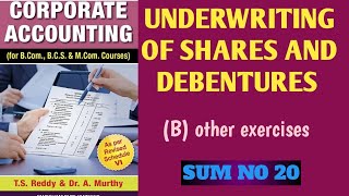 UNDERWRITING OF SHARES AND DEBENTURES Sum no 20corporateaccounting explanation in TAMIL [upl. by Wilhelm]