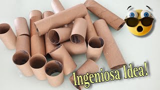 Descubre INGENIOSA Idea Reutilizando ROLLOS DE PAPEL HIGIÉNICO Artesanato com Reciclagem [upl. by Ahso]