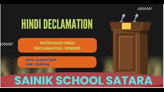 INTERHOUSE HINDI DECLAMATION COMPETITION FOR SENIORS 202425 [upl. by Euqinehs]