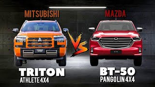 MITSUBISHI TRITON ATHLETE 4X4 2024 vs MAZDA BT50 PANGOLIN EDITION 2 4X4 [upl. by Kitty]