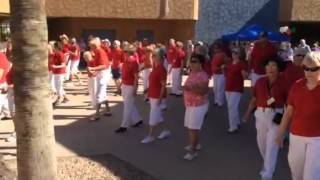 Sun City Line Dance Club  Rockin the Wagon Wheel [upl. by Woodhead570]