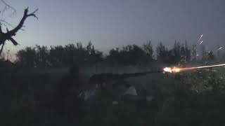 Ukrainian forces battle with heavy machine gun for fire superiority in Ukraines east Donbas region [upl. by Alejo]