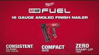 Milwaukee® M18 FUEL™ 16 Gauge Angled Finish Nailer [upl. by Nnaeel473]