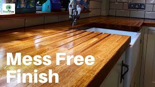 How to re finish a wooden countertop faster with no mess [upl. by Stanhope]