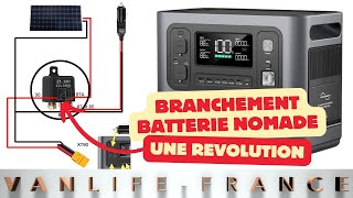 Branchement batterie nomade révolutionnaire  panneaux solaire et allumecigare [upl. by Ancel583]