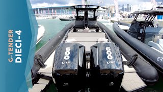 2023 GTender Dieci4  il nuovo maxi gommone cabinato  POV Tour [upl. by Ynad]