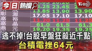 逃不掉 台股早盤狂殺近千點 台積電挫64元｜TVBS新聞 TVBSNEWS01 [upl. by Keldah]