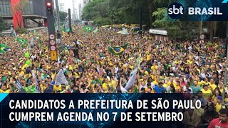 Feriado de 7 de setembro movimenta agenda de candidatos a prefeitura em SP  SBT Brasil 070924 [upl. by Fennie]