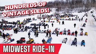 Midwest RideIn Vintage amp Classic Snowmobile Show Ride and Snocross Race at ERX [upl. by Nagol133]