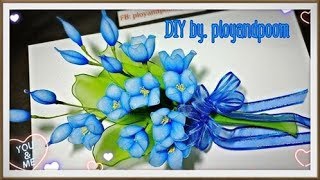 EP81 DIY easy nylon flower How to by ployandpoomผ้าใยบัว [upl. by Saxen]