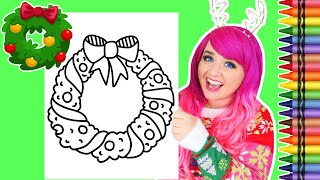 Coloring a Christmas Wreath Coloring Page  Crayola Crayons [upl. by Mcleroy620]