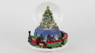 Northlight Christmas Tree and Train Revolving Musical Snow Globe [upl. by Mick]