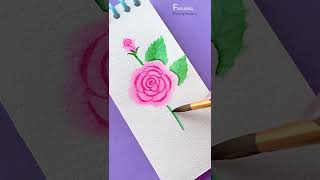 Very simple Rose painting with DOMS watercolor pen Shorts [upl. by Endo738]