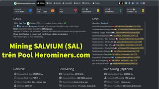 Mining SALVIUM SAL trên Pool Herominers [upl. by Ayot]