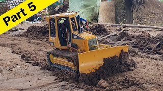 Project Raise a dam RC Bulldozer CAT D5G pushing the mud to make a road Part 5 [upl. by Barbabas871]