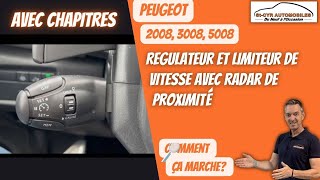 Peugeot 2008 3008 5008 Régulateurlimiteur de vitesse avec radar de proximité [upl. by Mou876]