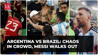 Argentina vs Brazil brawl Lionel Messi walks out Martinez wrests baton from Rio police [upl. by Roban]