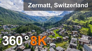 Zermatt Matterhorn Switzerland Teaser Aerial 360 video in 8K Virtual travel [upl. by Llewej451]