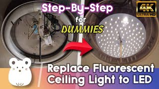 How to replace Circular Fluorescent Ceiling Lights with LED in 2022 DIY StepbyStep for Dummies [upl. by Aloiv]