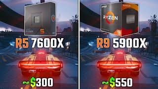 AMD RYZEN 5 7600X vs RYZEN 9 5900X  Test in 6 Games [upl. by Kohn]