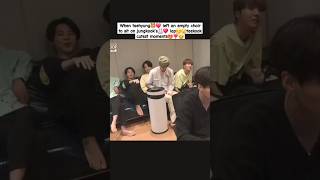 taehyung left an EMPTY chair to sit on jungkook’s lap🫣taekook vkook ytshorts youtubeshorts fu [upl. by Novyad]