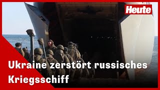 Ukraine meldet Zerstörung von russischem Kriegsschiff [upl. by Lleoj]