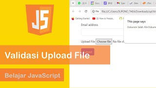 Tutorial Cara Validasi Upload File dengan JavaScript  How to Validate File Upload with JavaScript [upl. by Asile]