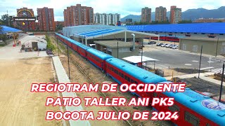 VOLANDO EN DRONE 4K  REGIOTRAM DE OCCIDENTE PATIO TALLER ANI PK5  BOGOTA JULIO DE 2024 [upl. by Aihsetal694]