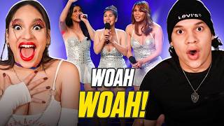 Waleska amp Efra react to Miss Tres on Asia’s Got Talent [upl. by Llehsal]