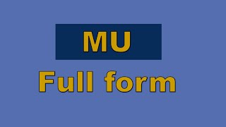 MU full form in computer  MU full form [upl. by Haman]