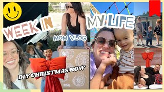 Week in my life Micro Influencer messy realistic mom vlog diy viral christmas bow [upl. by Enirehtacyram]