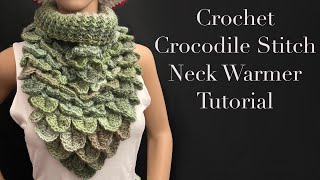 Crochet crocodile stitch scarf  neck warmer crochet tutorial diy [upl. by Max]