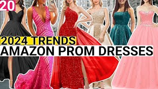 👗20 BEST TRENDY PROM DRESSES AVAILABLE ON AMAZON  Ball Gown Glitter Sequin Mermaid Satin Dress [upl. by Lleze]