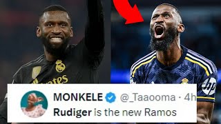 FOOTBALL WORLD REACT TO ANTONIO RUDIGER VS MANCHESTER CITY  MAN CITY VS REAL MADRID REACTIONS [upl. by Loomis244]