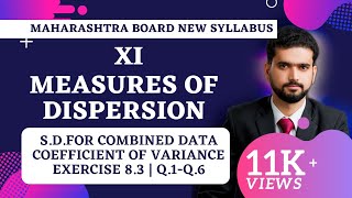 L5  SD for combined data  Coefficient of variance  Exercise 83  Q1  Q6 [upl. by Alo]