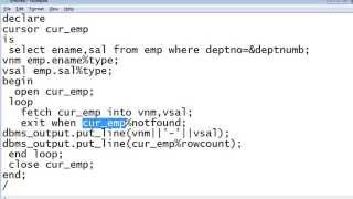 PLSQL Explicit Cursors [upl. by Adelia891]